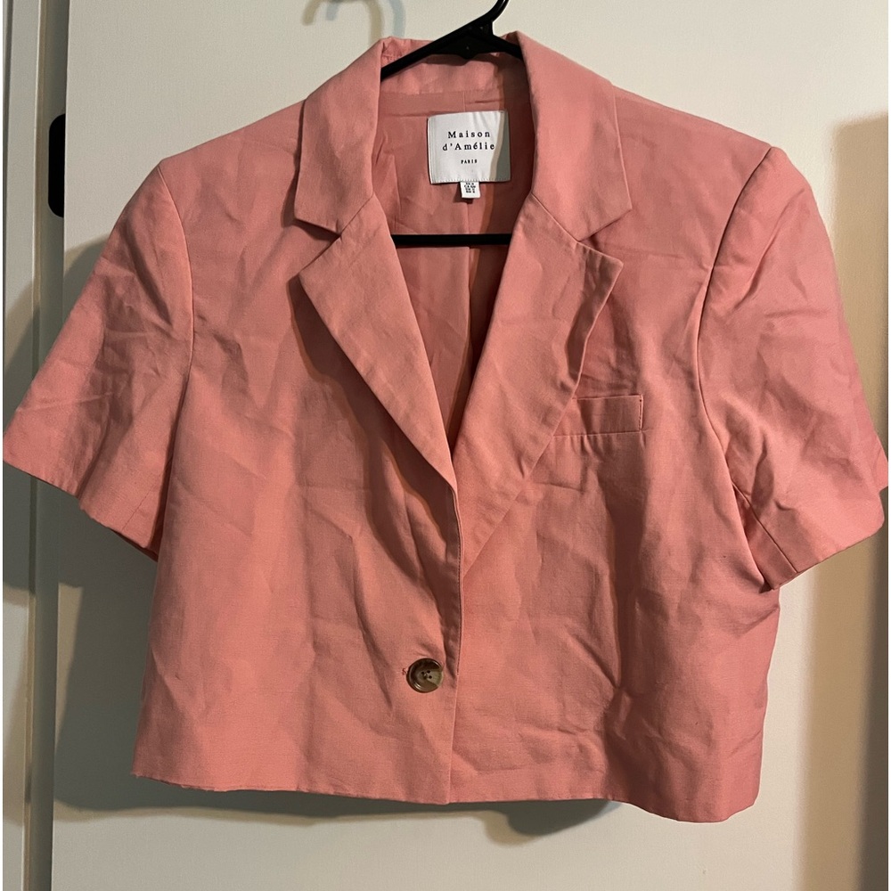 Maison d’ Amélie cropped peach blazer. U.S. size small.